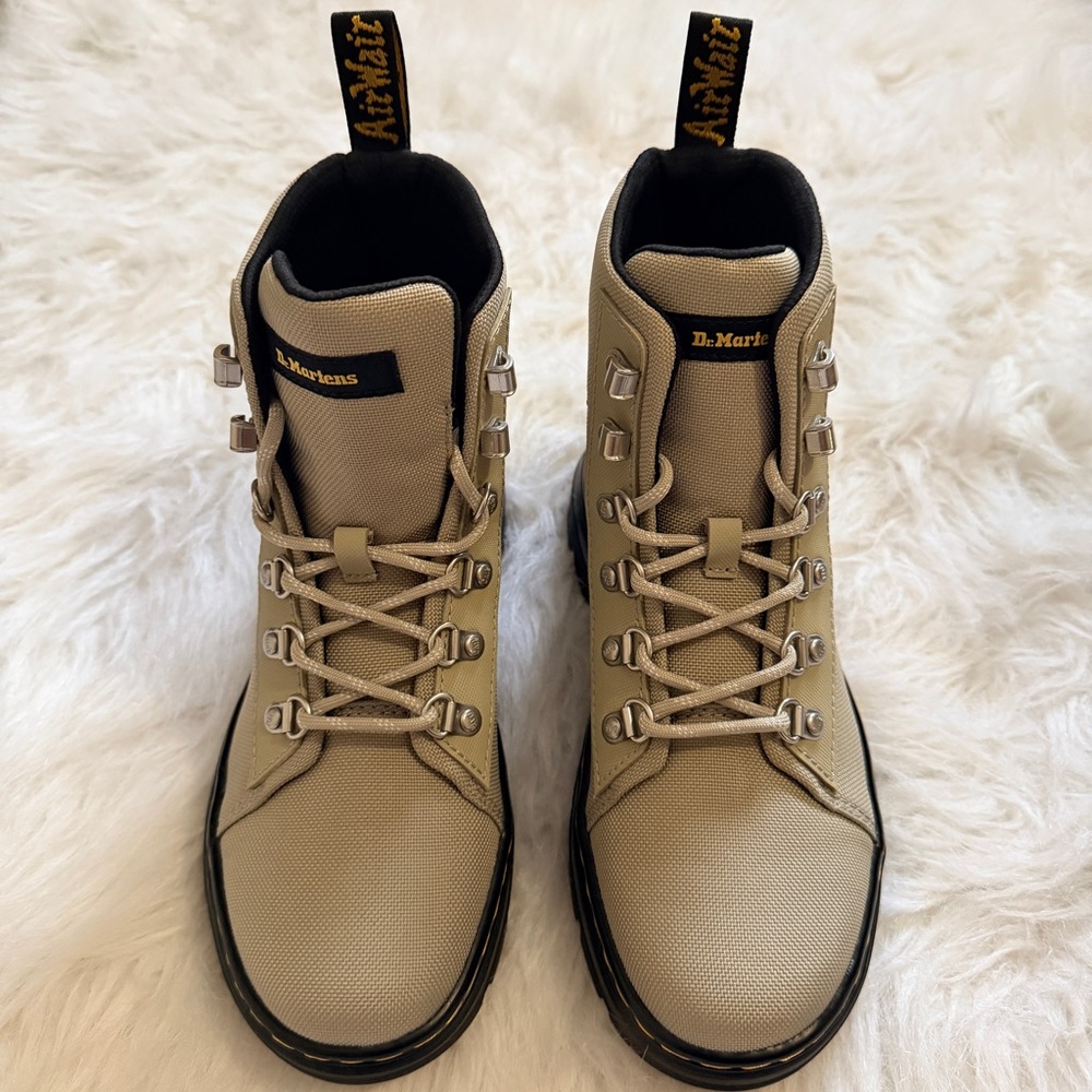 Dr. Martens Women's Combs W Poly Casual Boots Combat Vintage Taupe/Grey Size 7